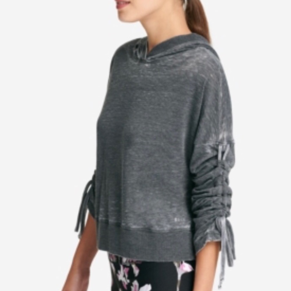 DKNY Chinch Sleeve Hooded Shirt
